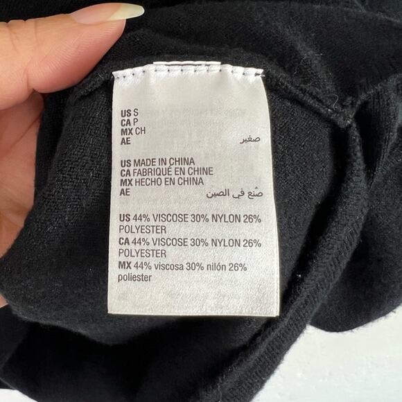 Alfani Poncho Sweater Womens Small Black Turtleneck Pullover - Picture 5 of 12